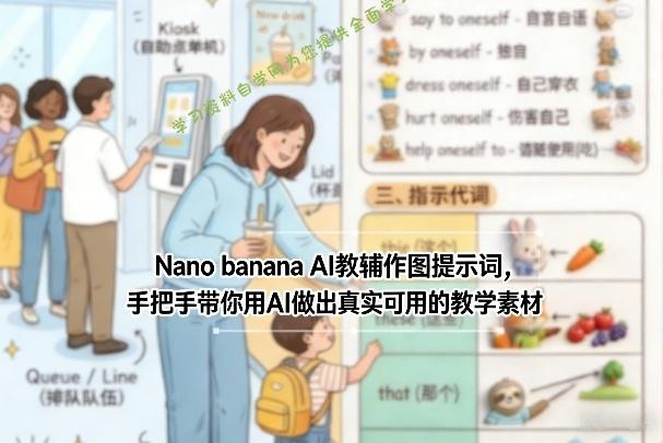 Nano banana AI教辅作图提示词，手把手带你用AI做出真实可用的教学素材 - - 