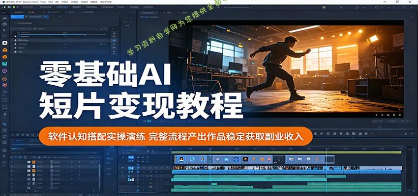 零基础AI短片变现教程：软件认知搭配实操演练，完整流程产出作品稳定获取副业收入 - 