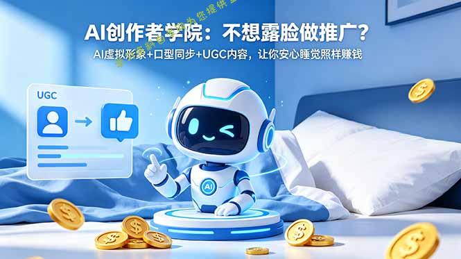 AI创作者学院：不想露脸做推广？AI虚拟形象+口型同步+UGC内容，让你安心睡觉照样赚钱 - 