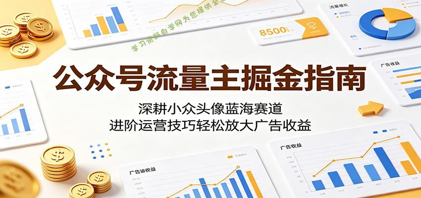 公众号流量主掘金指南：深耕小众头像蓝海赛道，进阶运营技巧轻松放大广告收益 - - 