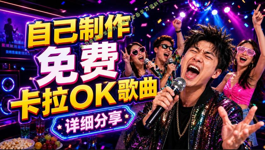 零基础AI制作免费卡拉OK视频教程，从歌曲生成、音轨分离到字幕制作、视频导出，手把手教学 - 