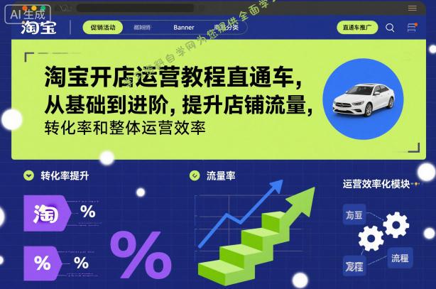 淘宝开店运营教程直通车,从基础到进阶,提升店铺流量,转化率和整体运营效率(更新26年05月27日)