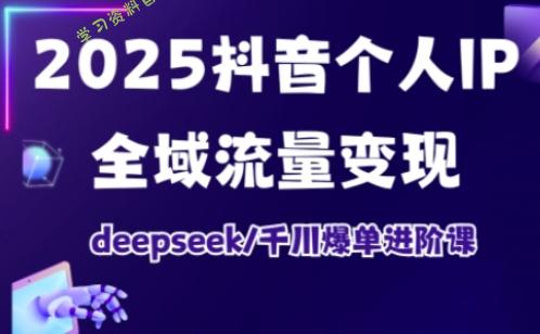 抖音个人IP全域流量变现进阶课,deepseek千川爆单进阶课(更新2026年05月)