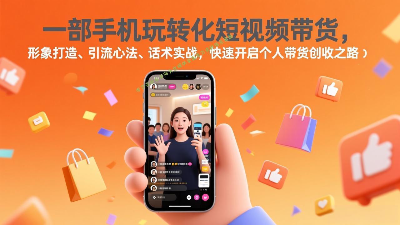 一部手机玩转化短视频带货，形象打造、引流心法、话术实战，快速开启个人带货创收之路 - 