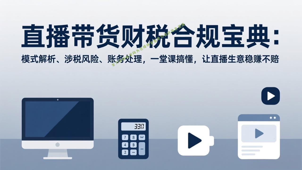 直播带货财税合规宝典：模式解析、涉税风险、账务处理，一堂课搞懂，让直播生意稳赚不赔 - 