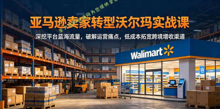 亚马逊卖家转型沃尔玛实战课，深挖平台蓝海流量，破解运营痛点，低成本拓宽跨境增收渠道 - 