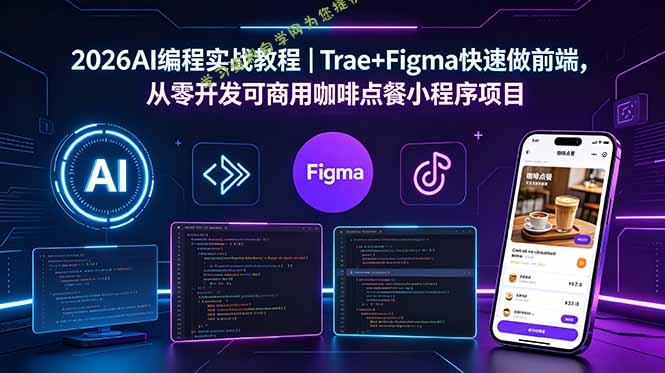 2026AI编程实战教程｜Trae+Figma快速做前端，从零开发可商用咖啡点餐小程序项目 - 