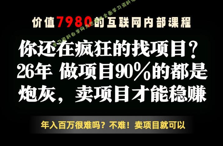 26年请不要疯狂的找项目了，卖项目远比你想象的暴利，你也可以月入10W+【揭秘】 - 