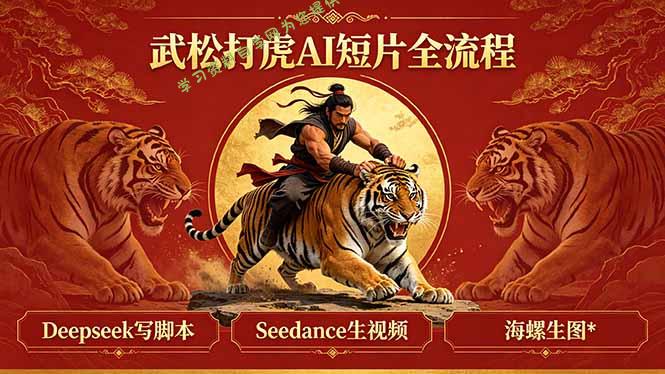 武松打虎AI短片全流程：Deepseek写脚本+Seedance生视频+海螺生图 - 