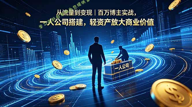 从流量到变现｜百万博主实战，一人公司搭建，轻资产放大商业价值 - 