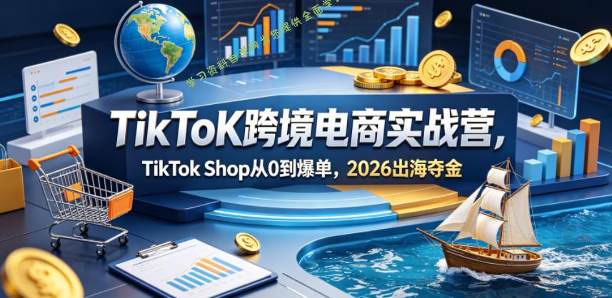 TikToK跨境电商实战营,TikTok Shop从0到爆单,2026出海夺金