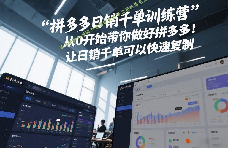 拼多多日销千单训练营，从0开始带你做好拼多多，让日销千单可以快速复制(更新26年5月) - 