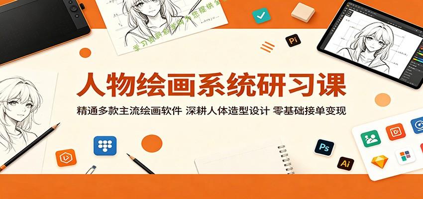 人物绘画系统研习课：精通多款主流绘画软件，深耕人体造型设计，零基础接单变现 - - 