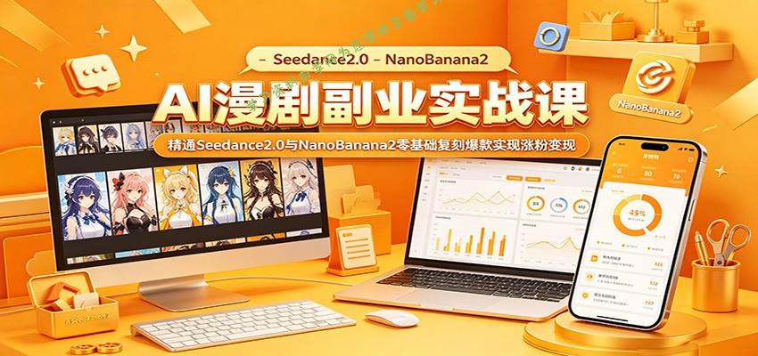 AI漫剧副业实战课：精通Seedance2.0与NanoBanana2零基础复刻爆款实现涨粉变现 - - 