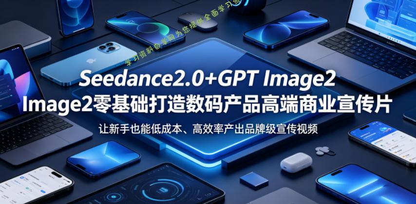 Seedance2.0+GPT Image2零基础打造数码产品高端商业宣传片,让新手也能低成本、高效率产出品牌级宣传视频
