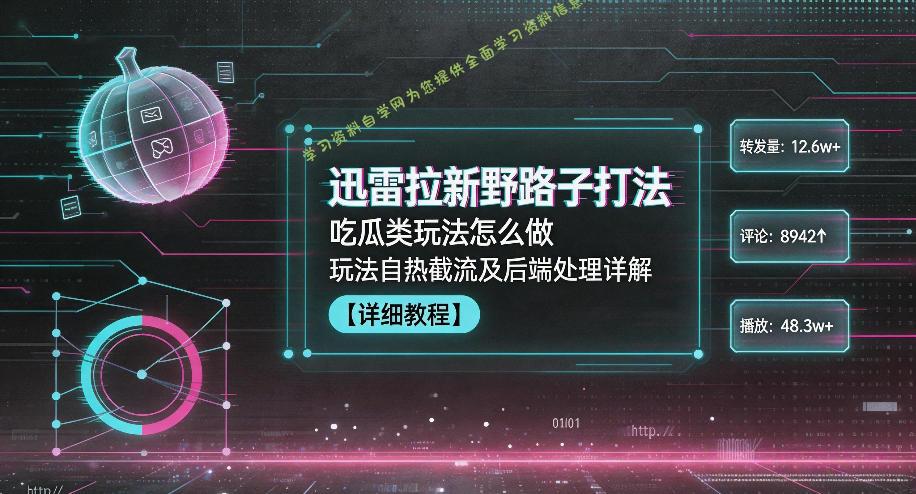 迅雷拉新野路子打法,吃瓜类玩法怎么做,玩法自热截流及后端处理详解