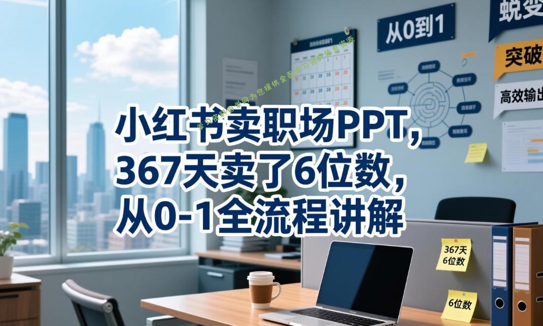 小红书卖职场PPT，367天卖了6位数，从0-1全流程讲解 - 