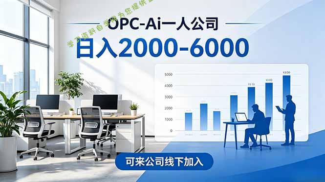 2026创业新风口—OPC一人公司模式震撼首发！日收益2000-6000+，项目绿色长久，安全稳健，合... - - 