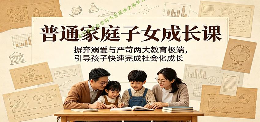 普通家庭子女成长课:摒弃溺爱与严苛两大教育极端,引导孩子快速完成社会化成长 - -
