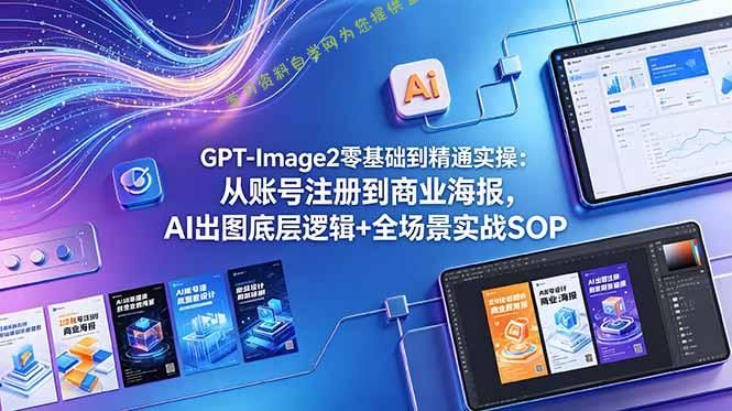 GPT-Image2零基础到精通实操：从账号注册到商业海报，AI出图底层逻辑+全场景实战SOP - 