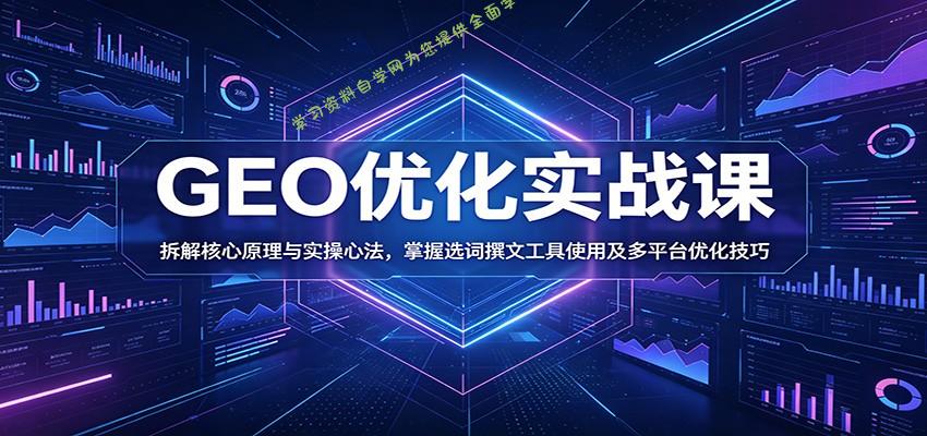 GEO优化实战课：拆解核心原理与实操心法，掌握选词撰文工具使用及多平台优化技巧 - 