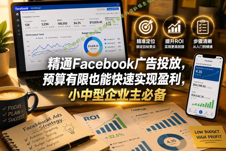 精通Facebook广告投放，预算有限也能快速实现盈利，小中型企业主必备【原创双语字幕】 - 