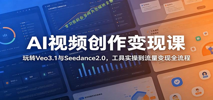 AI视频创作变现课：玩转Veo3.1与Seedance2.0，工具实操到流量变现全流程 - 