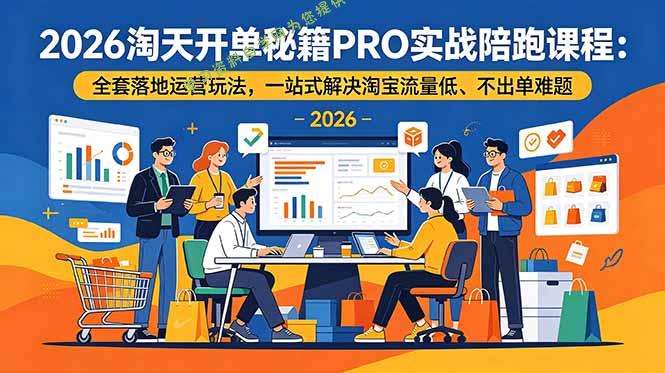 2026淘天开单秘籍PRO实战陪跑课程：全套落地运营玩法，一站式解决淘宝流量低、不出单难题 - 