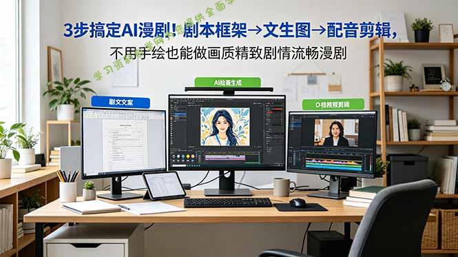 3步搞定AI漫剧！剧本框架→文生图→配音剪辑，不用手绘也能做画质精致剧情流畅漫剧 - 