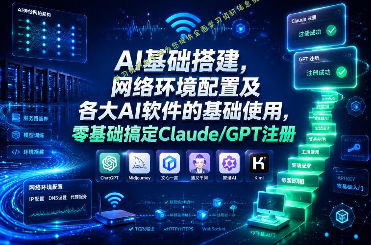 AI基础搭建，网络环境配置及各大AI软件的基础使用，零基础搞定Claude/GPT注册 - 