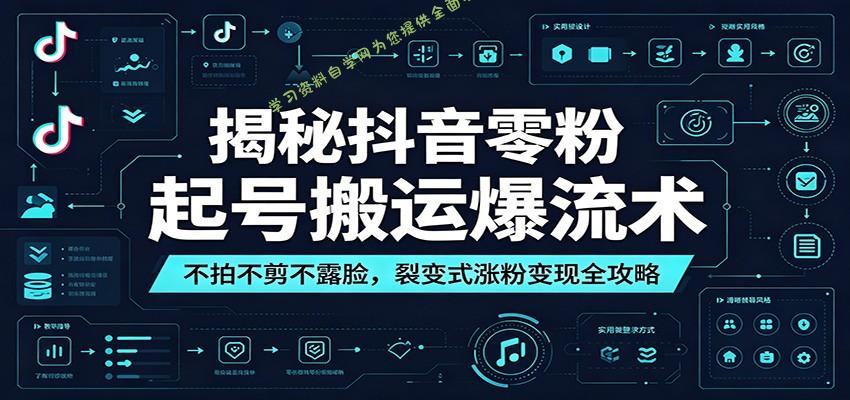 揭秘抖音零粉起号搬运爆流术：不拍不剪不露脸，裂变式涨粉变现全攻略 - - 
